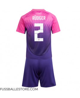 Günstige Deutschland Antonio Rudiger #2 Auswärts Trikotsatzt Kinder EM 2024 Kurzarm (+ Kurze Hosen)
